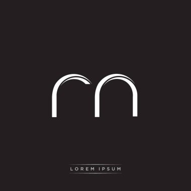 İlk Harf Böl Küçük Harf Logosu Modern Monogram Şablonu Siyah Beyaz renklerde 10 vektörü ile izole edildi