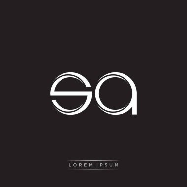 İlk Harf Böl Küçük Harf Logosu Modern Monogram Şablonu Siyah Beyaz renklerde 10 vektörü ile izole edildi