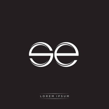 İlk Harf Böl Küçük Harf Logosu Modern Monogram Şablonu Siyah Beyaz renklerde 10 vektörü ile izole edildi