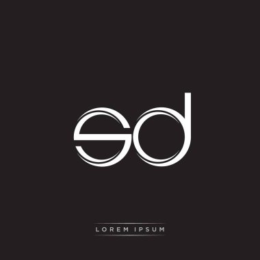 İlk Harf Böl Küçük Harf Logosu Modern Monogram Şablonu Siyah Beyaz renklerde 10 vektörü ile izole edildi