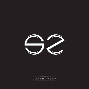 İlk Harf Böl Küçük Harf Logosu Modern Monogram Şablonu Siyah Beyaz renklerde 10 vektörü ile izole edildi