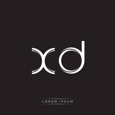 İlk Harf Böl Küçük Harf Logosu Modern Monogram Şablonu Siyah Beyaz renklerde 10 vektörü ile izole edildi