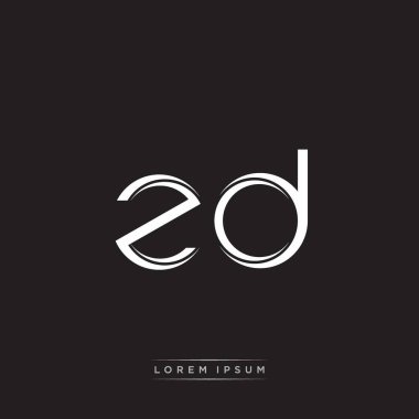 İlk Harf Böl Küçük Harf Logosu Modern Monogram Şablonu Siyah Beyaz renklerde 10 vektörü ile izole edildi