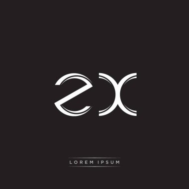 İlk Harf Böl Küçük Harf Logosu Modern Monogram Şablonu Siyah Beyaz renklerde 10 vektörü ile izole edildi