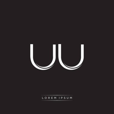 İlk Harf Böl Küçük Harf Logosu Modern Monogram Şablonu Siyah Beyaz renklerde 10 vektörü ile izole edildi