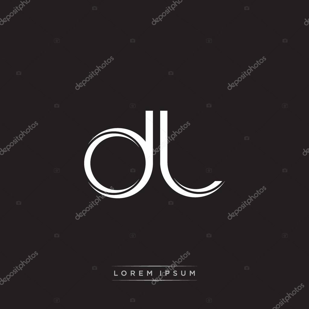 Initial Letter Split Lowercase Logo Modern Monogram Template Isolated on Black White colors with vector 10