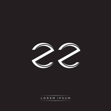 İlk Harf Böl Küçük Harf Logosu Modern Monogram Şablonu Siyah Beyaz renklerde 10 vektörü ile izole edildi