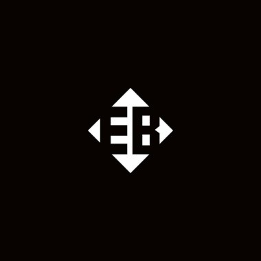 Siyah arkaplanda izole edilmiş elmas kare şekilli monogram logo tasarımı