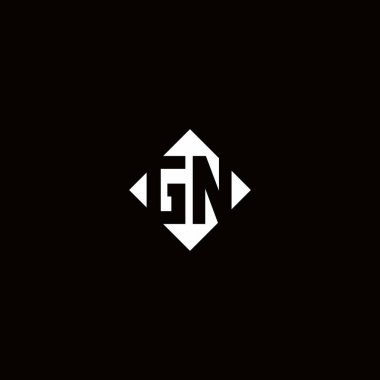 Siyah arkaplanda izole edilmiş elmas kare şekilli monogram logo tasarımı