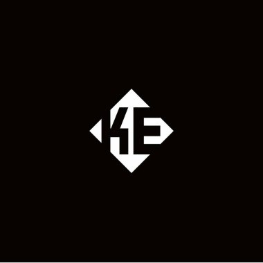 Siyah arkaplanda izole edilmiş elmas kare şekilli monogram logo tasarımı