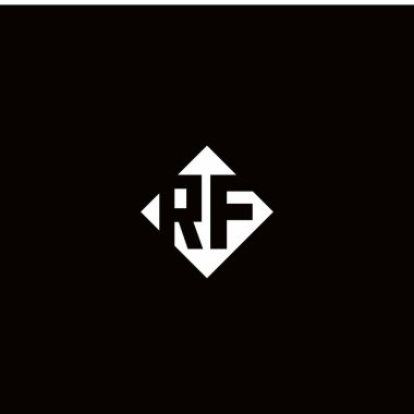 Siyah arkaplanda izole edilmiş elmas kare şekilli monogram logo tasarımı