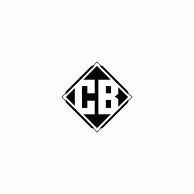 Siyah renklerde ve beyaz arkaplanda izole edilmiş elmas kare şekilli monogram logosu tasarımı