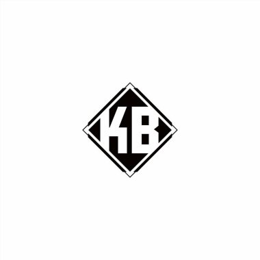Siyah renklerde ve beyaz arkaplanda izole edilmiş elmas kare şekilli monogram logosu tasarımı