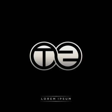 İlk harf bağlı daire sermaye monogramı logosu modern şablon altın rengi versiyonu siyah arkaplan üzerinde izole