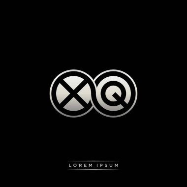 İlk harf bağlı daire sermaye monogramı logosu modern şablon altın rengi versiyonu siyah arkaplan üzerinde izole