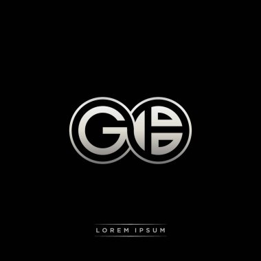 İlk harf bağlı daire sermaye monogramı logosu modern şablon altın rengi versiyonu siyah arkaplan üzerinde izole