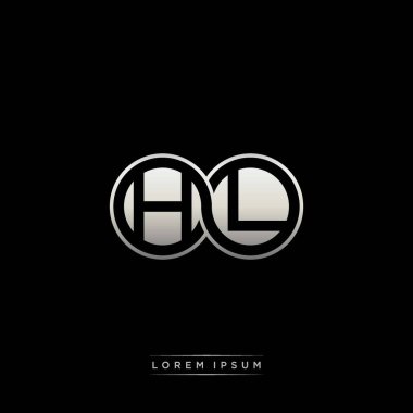 İlk harf bağlı daire sermaye monogramı logosu modern şablon altın rengi versiyonu siyah arkaplan üzerinde izole