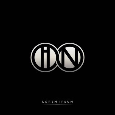 İlk harf bağlı daire sermaye monogramı logosu modern şablon altın rengi versiyonu siyah arkaplan üzerinde izole