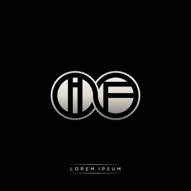 İlk harf bağlı daire sermaye monogramı logosu modern şablon altın rengi versiyonu siyah arkaplan üzerinde izole