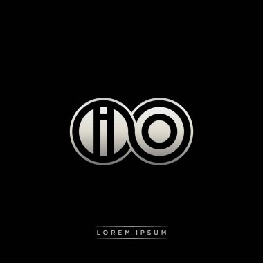 İlk harf bağlı daire sermaye monogramı logosu modern şablon altın rengi versiyonu siyah arkaplan üzerinde izole