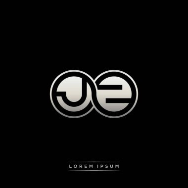 İlk harf bağlı daire sermaye monogramı logosu modern şablon altın rengi versiyonu siyah arkaplan üzerinde izole