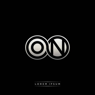 İlk harf bağlı daire sermaye monogramı logosu modern şablon altın rengi versiyonu siyah arkaplan üzerinde izole