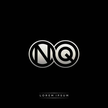 İlk harf bağlı daire sermaye monogramı logosu modern şablon altın rengi versiyonu siyah arkaplan üzerinde izole