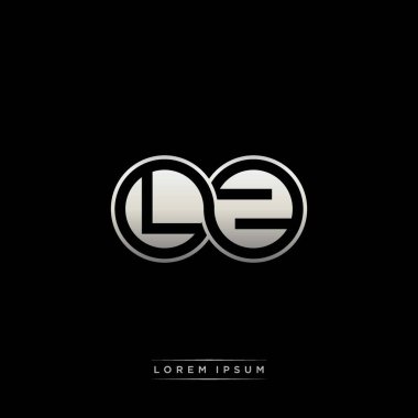 İlk harf bağlı daire sermaye monogramı logosu modern şablon altın rengi versiyonu siyah arkaplan üzerinde izole