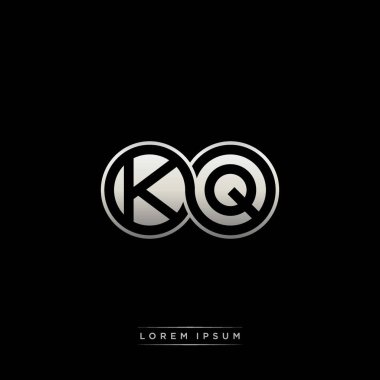 İlk harf bağlı daire sermaye monogramı logosu modern şablon altın rengi versiyonu siyah arkaplan üzerinde izole