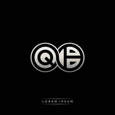 İlk harf bağlı daire sermaye monogramı logosu modern şablon altın rengi versiyonu siyah arkaplan üzerinde izole