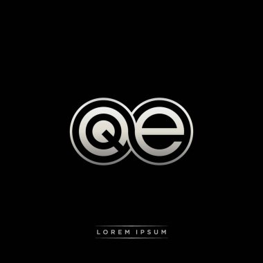 İlk harf bağlı daire sermaye monogramı logosu modern şablon altın rengi versiyonu siyah arkaplan üzerinde izole