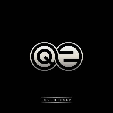 İlk harf bağlı daire sermaye monogramı logosu modern şablon altın rengi versiyonu siyah arkaplan üzerinde izole