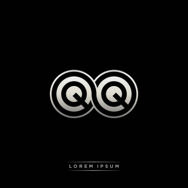 İlk harf bağlı daire sermaye monogramı logosu modern şablon altın rengi versiyonu siyah arkaplan üzerinde izole