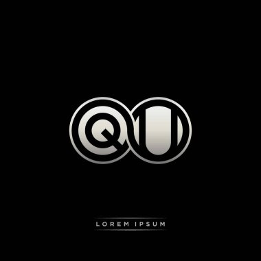 İlk harf bağlı daire sermaye monogramı logosu modern şablon altın rengi versiyonu siyah arkaplan üzerinde izole