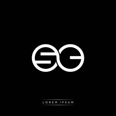 İlk harf bağlı daire sermaye monogramı logosu modern şablon altın rengi versiyonu siyah arkaplan üzerinde izole