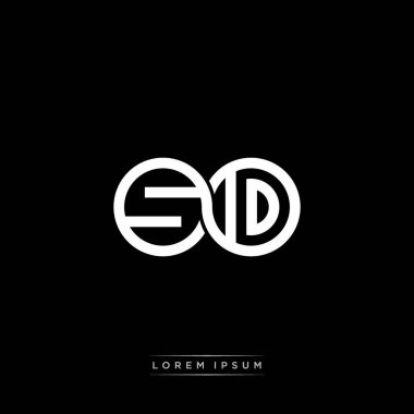 İlk harf bağlı daire sermaye monogramı logosu modern şablon altın rengi versiyonu siyah arkaplan üzerinde izole