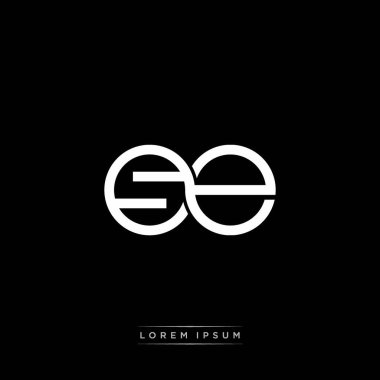 İlk harf bağlı daire sermaye monogramı logosu modern şablon altın rengi versiyonu siyah arkaplan üzerinde izole