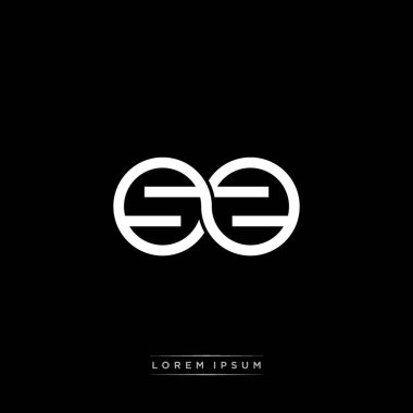 İlk harf bağlı daire sermaye monogramı logosu modern şablon altın rengi versiyonu siyah arkaplan üzerinde izole