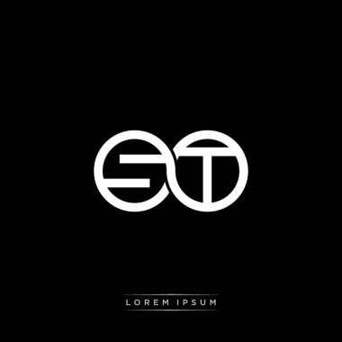 İlk harf bağlı daire sermaye monogramı logosu modern şablon altın rengi versiyonu siyah arkaplan üzerinde izole