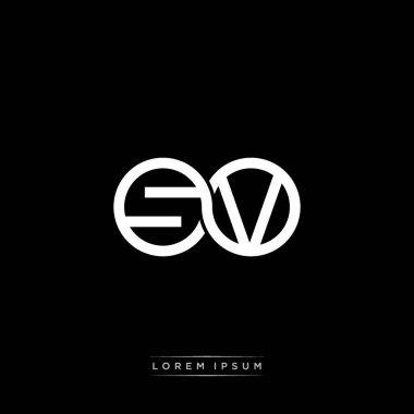 İlk harf bağlı daire sermaye monogramı logosu modern şablon altın rengi versiyonu siyah arkaplan üzerinde izole