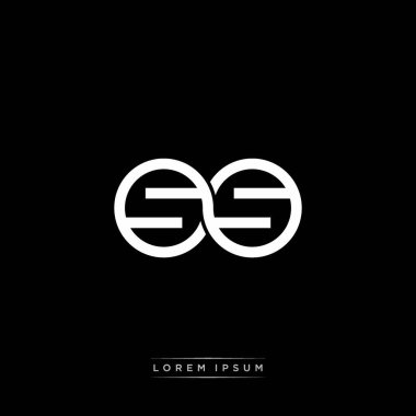 İlk harf bağlı daire sermaye monogramı logosu modern şablon altın rengi versiyonu siyah arkaplan üzerinde izole