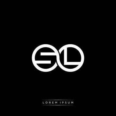 İlk harf bağlı daire sermaye monogramı logosu modern şablon altın rengi versiyonu siyah arkaplan üzerinde izole