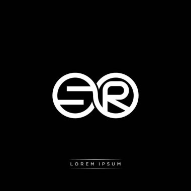 İlk harf bağlı daire sermaye monogramı logosu modern şablon altın rengi versiyonu siyah arkaplan üzerinde izole