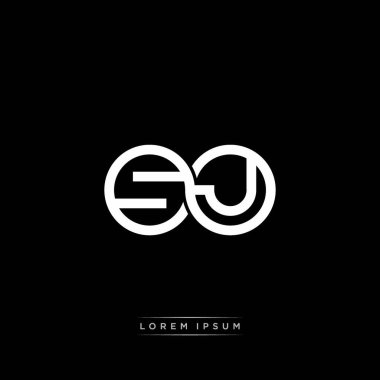 İlk harf bağlı daire sermaye monogramı logosu modern şablon altın rengi versiyonu siyah arkaplan üzerinde izole