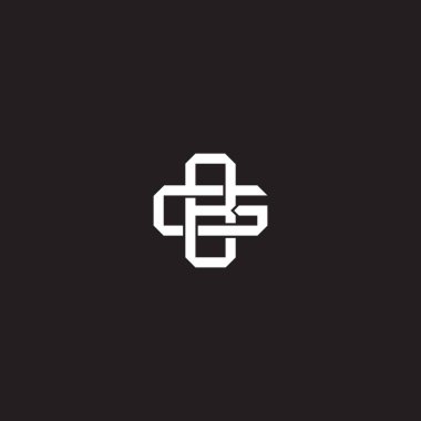 Birbiriyle örtüşen ilk harf logo monogram çizgisi resim biçimi siyah arkaplan şablonu üzerinde izole