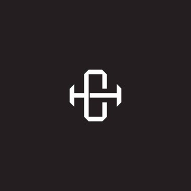 Birbiriyle örtüşen ilk harf logo monogram çizgisi resim biçimi siyah arkaplan şablonu üzerinde izole