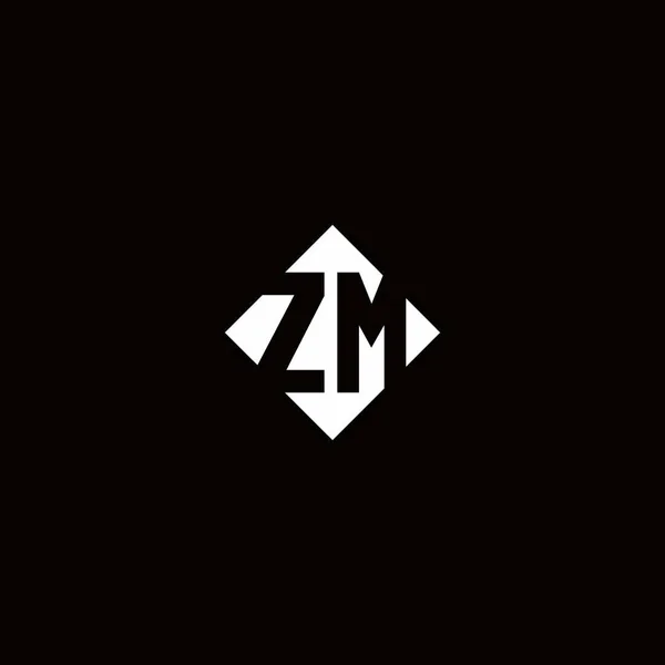 Projekt Logo Monogramu Diamentowym Kwadratowym Kształtem Czarnym Tle — Wektor stockowy