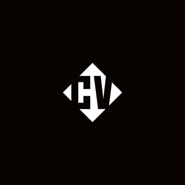 Monogram Logotyp Design Med Diamant Fyrkantig Form Isolerad Svart Bakgrund — Stock vektor