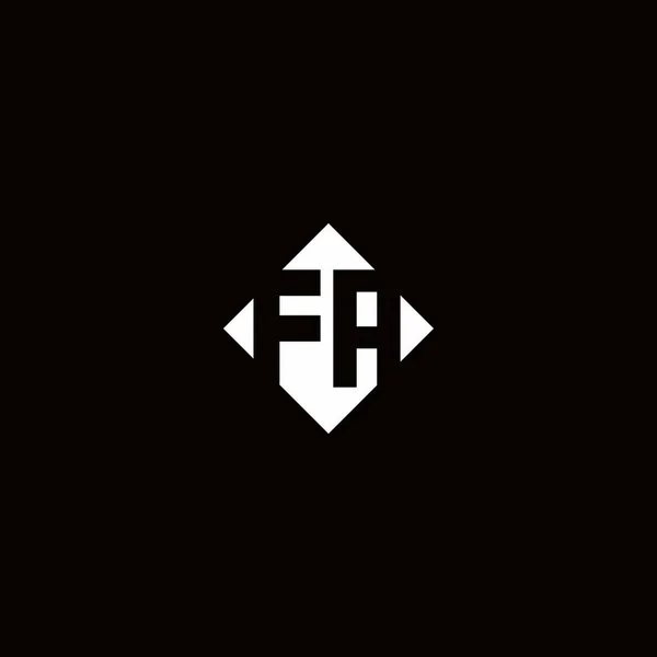 Monogram Logo Ontwerp Met Diamant Vierkante Vorm Geïsoleerd Zwarte Achtergrond — Stockvector