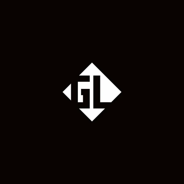 Projekt Logo Monogramu Diamentowym Kwadratowym Kształtem Czarnym Tle — Wektor stockowy